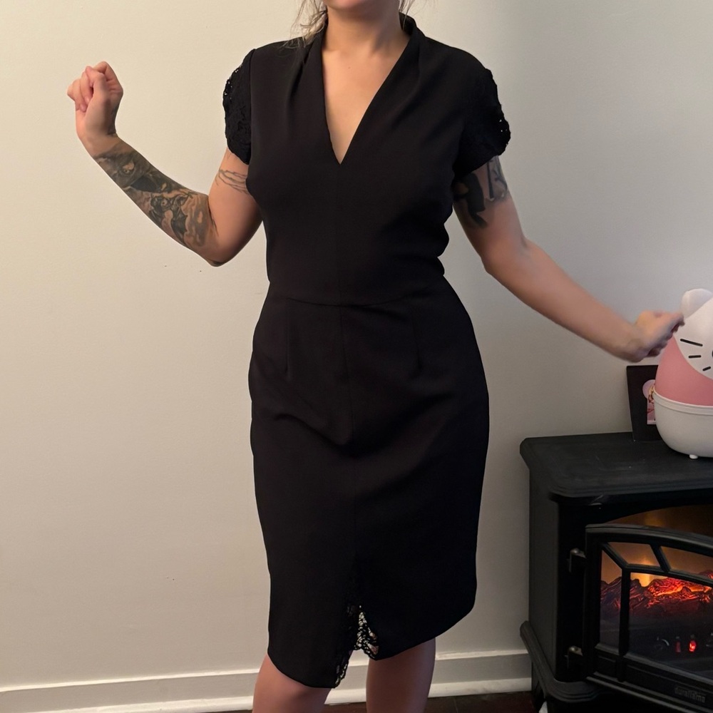 Betsey Johnson goth housewife dress in black size 10